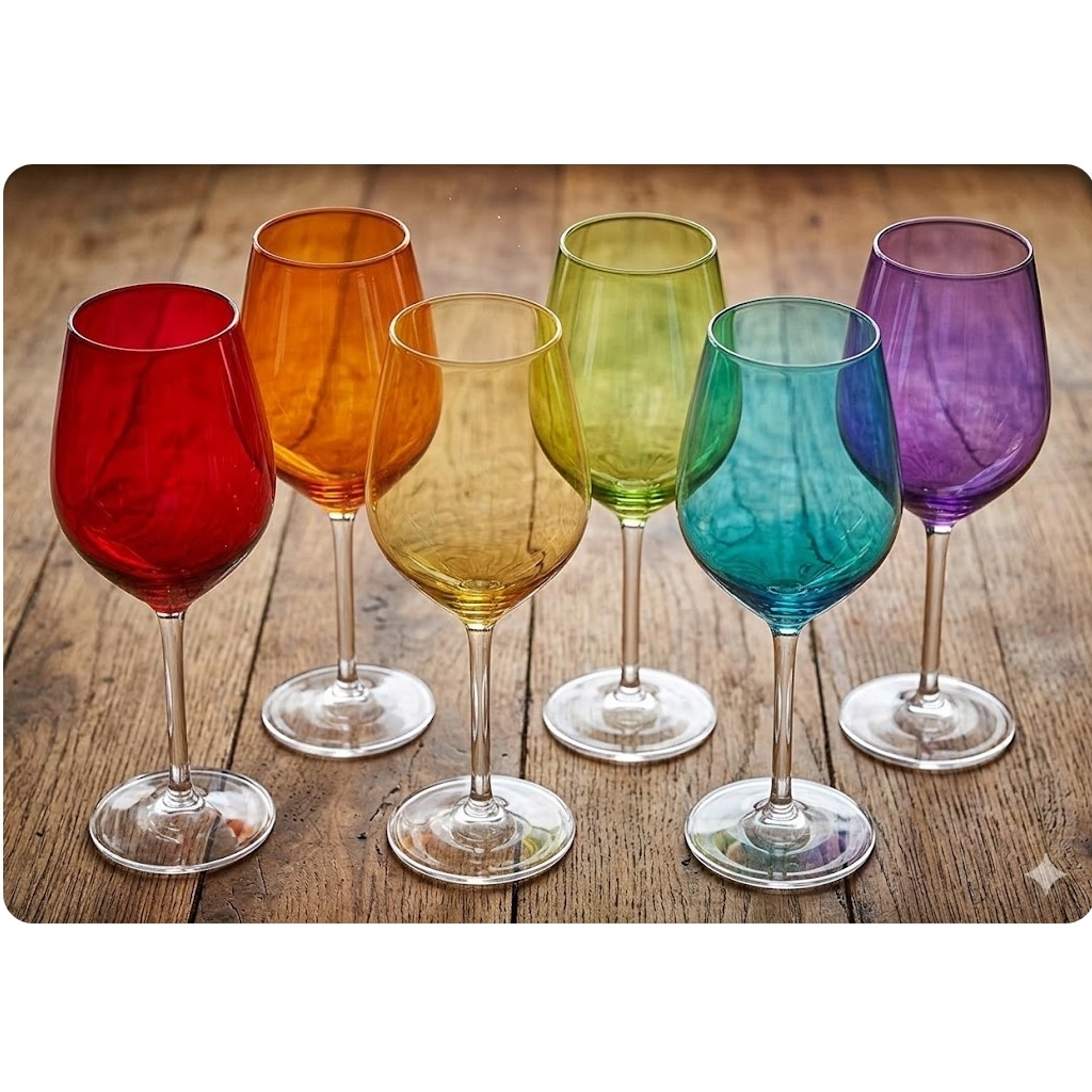 Excelsa Calici color wine Vetro trasparente Multicolore cl.50 set 6 pz